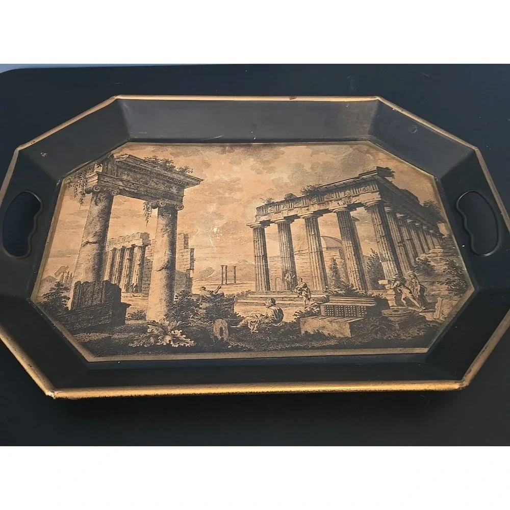 Pilgrim Art Tray Temple Of Minerva Suniade‎ Athens Vintage 18
